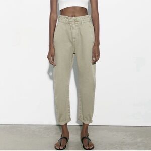 ZARA Paperbag Waist Pants High Rise Women Size 6